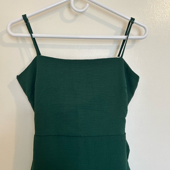 Lovely Day Emerald Green Spaghetti-Strap Ruffle Midi Dress - Picture 3 of 7